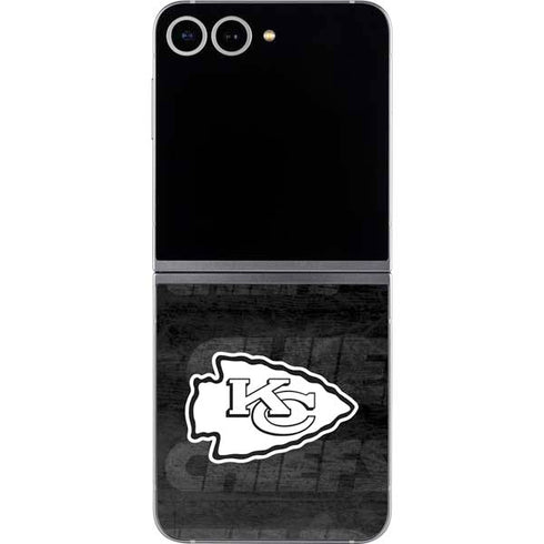 NFL Kansas City Chiefs Black & White Galaxy Z Flip6 Skin